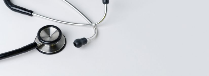 Medical stethoscope on a white background